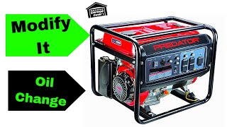 HARBOR FREIGHT TOOLS PREDATOR 4000 WATT GENERATOR  Modifications Oil Change And Review [upl. by Balcer]