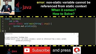 Learn Java by solving error  nonstatic variable cannot be referenced from static context [upl. by Ebehp]