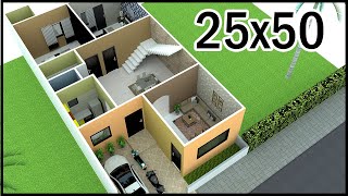 250quotx500quot 3D House Plan  25x50 3Room House Plan  Gopal Architecture [upl. by Hendry]