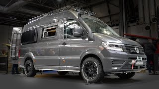 Inside A £100000 4X4 OFF ROAD VW Crafter Camper [upl. by Treborsemaj463]