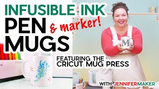 Cricut Mug Press Pen amp Marker Mugs Drawn With Your Cricut Cutting Machine [upl. by Etnoved]