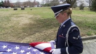 Honor Guard Team Demonstrate Proper Flag Folding Techniques [upl. by Anselmo238]