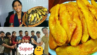 Pazham Pori Recipe  Mumbai National Players Enjoying Banana Fritters  Kerala Style Ethakka Appam [upl. by Eelarac274]