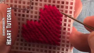 🟩 HEART 🖤  Tutorial  Plastic Canvas [upl. by Ogg]