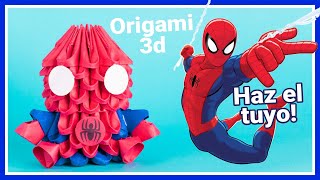 🔴 🕷 Mini SPIDERMAN de Origami 3d MARVEL🕷  Hombre Araña Avengers Tutorial [upl. by Edea]