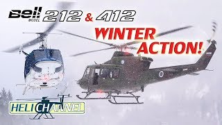 Bell 212 and Bell 412 Winter action [upl. by Nnylyak]