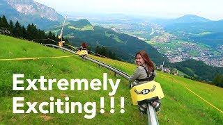 TOBOGGANING  ALPINE SLIDE IN SALZBURG AUSTRIA [upl. by Garrik]