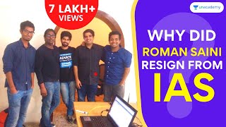 Unacademy Why did Roman Saini resign from IAS  Roman Saini speaks about Resignation [upl. by Brace]