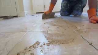 How to grout a tile floor [upl. by Cornew]