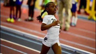 5 year old Leighla Herriott  400m Run Meet Record [upl. by Cirted]