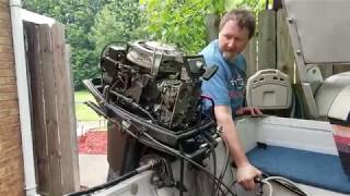 1988 Mariner 40 HP Boat Motor Startup [upl. by Ashwin]