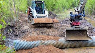 Replacing a clogged culvert pipe [upl. by Laurice487]