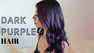 HOW TO DARK PURPLE HAIR DYEING At home [upl. by Nairret974]