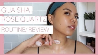 My GuaSha amp Rose Quartz Roller Routine amp Review [upl. by Corwun]