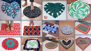 13 DIY How to Make Door mat From Old Clothes  Best Out of Waste [upl. by Ahsineb]