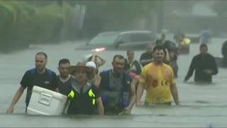 Historic Floods Hit Houston As Hundreds Rescued From Water  NBC Nightly News [upl. by Gloria377]