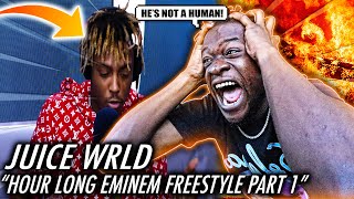 JUICE WRLD IS NOT A HUMAN  Juice WRLD Freestyles For An Hour Over Eminem Beats Part 1 REACTION [upl. by Alvita966]