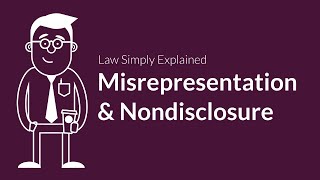 Misrepresentation and Nondisclosure  Contracts  Defenses amp Excuses [upl. by Dugas]