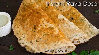 Instant Rava Dosa  Crispy Sooji Dosa  Quick Breakfast Recipe  The Terrace Kitchen [upl. by Niu]