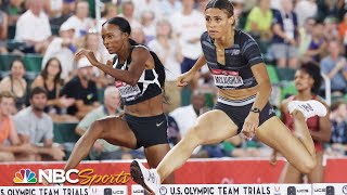 Sydney McLaughlin snatches 400m hurdles world record from Dalilah Muhammad at trials  NBC Sports [upl. by Chantalle]