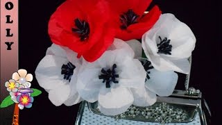 How to make paper flowers tutorial  Pretty Poppies [upl. by Sire]