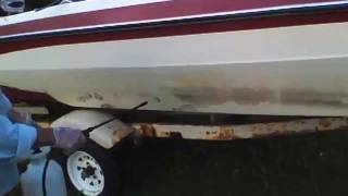 Fiberglass boat hull cleaning with oxalic acid [upl. by Aleksandr]