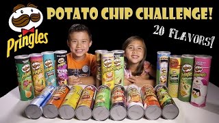 PRINGLES CHALLENGE 20 Flavors Extreme Potato Chip Tasting Contest [upl. by Nyletak782]