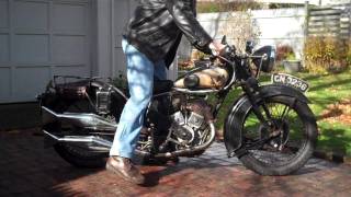 Matchless X 3 998cc v twin 1931 starting and running the bike in HD [upl. by Garate866]