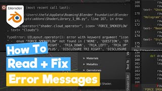 Blender Python Tutorial  Read an Error Message and how to Fix it learn python for beginners [upl. by Ydnolem]