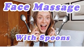 No Gua Sha or Jade Roller No Problem 🙂 Just do a Spoon Face Massage Routine with All You Can Face💕 [upl. by Hamford617]