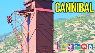 CANNIBAL Elevator Lift Coaster POV  Front On Ride  Lagoon Utah [upl. by Lebiram]