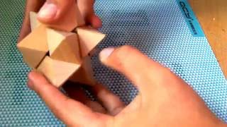 How to  6 pieces Wooden Star Puzzle Assemble and Disassemble Solution [upl. by Schreib]