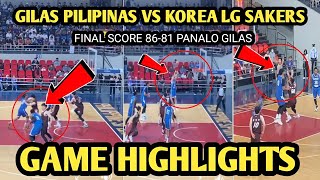 GILAS PILIPINAS VS KOREA LG SAKERS GAME HIGHLIGHTS [upl. by Etnor]