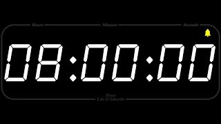 8 Hour  TIMER amp ALARM  1080p  COUNTDOWN [upl. by Prosper585]