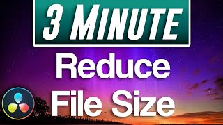 Davinci Resolve  How to Reduce File Size [upl. by Rebmak]