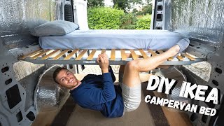 SUPER STRONG amp SIMPLE IKEA CAMPERVAN BED  DIY Budget Van Hack  No Experience Van Build [upl. by Irehc704]