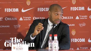 Thierry Henry forgets about translator during first Monaco press conference [upl. by Reave]