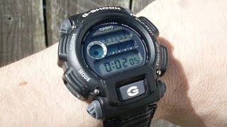 Casio GSHOCK DW9052 how to set time and alarm [upl. by Alo]