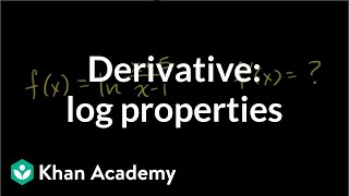 Differentiating logarithmic functions using log properties  AP Calculus AB  Khan Academy [upl. by Salokkin]