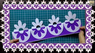 Two  Minutes Flower Design for Bulletin Board Border  DIY [upl. by Darraj]