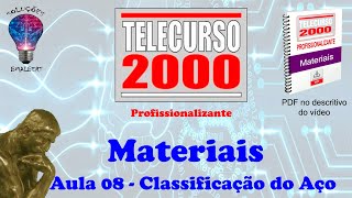 Telecurso 2000  Materiais  08 Classificação do Aço [upl. by Asi]