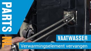 Verwarmingselement vervangen van vaatwasser PartsNL uitleg [upl. by Nosreip]