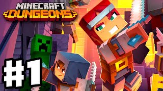 Minecraft Dungeons  Gameplay Walkthrough Part 1  Squid Coast Creeper Woods and Creepy Crypt [upl. by Cavan]