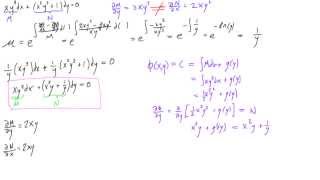 Nonexact differential equation with integrating factor example [upl. by Carolynne]