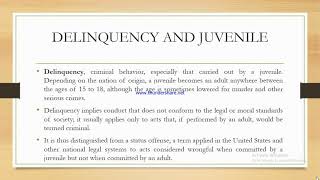 What is Delinquency and Juvenile [upl. by Ettenuj769]