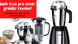 Bosch TrueMixx Pro Mixer Grinder  4 Jars MGM8842MIN 1000 Watts Review Bosch Appliances  India [upl. by Aisylla554]