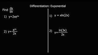 Differentiation  e and ln [upl. by Pirozzo]