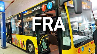 Frankfurt Airport Shuttle Bus Terminal 2 to 1 and the Train Station [upl. by Flin]