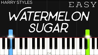 Harry Styles  Watermelon Sugar  EASY Piano Tutorial [upl. by Cristabel]