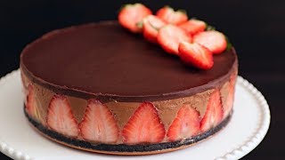 Nobake Chocolate Strawberry Cheesecake Recipe [upl. by Eceer179]